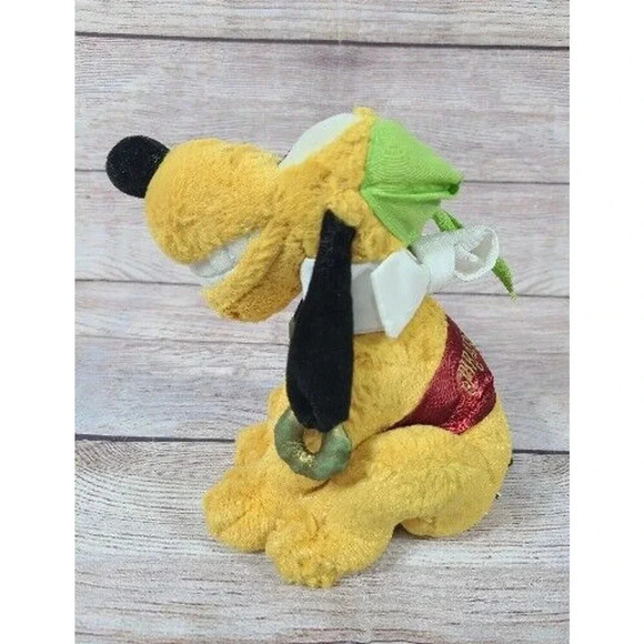 Vintage Disney Parks Pirates of the Caribbean Plush Pluto Stuffed Animal Dog 7" - Picture 1 of 4
